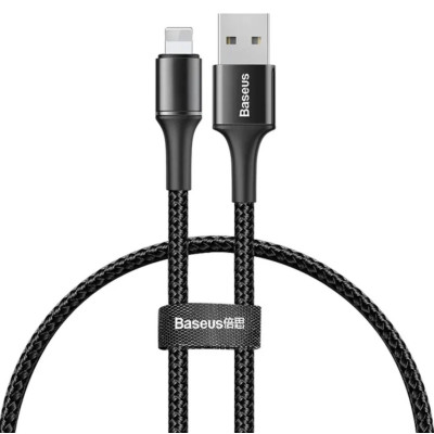 Зарядка USB кабель Bаseus для синхронізації і зарядки iPhone Apple Lightning led підсвічуванням 2 м Чорний