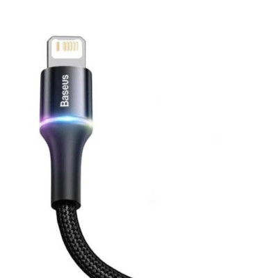 Зарядка USB кабель Bаseus для синхронізації і зарядки iPhone Apple Lightning led підсвічуванням 2 м Чорний Зарядка USB кабель Bаseus для синхронізації і зарядки iPhone Apple Lightning led підсвічуванням 2 м Чорний