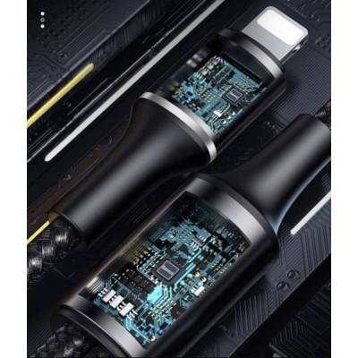 Зарядка USB кабель Bаseus для синхронізації і зарядки iPhone Apple Lightning led підсвічуванням 2 м Чорний Зарядка USB кабель Bаseus для синхронізації і зарядки iPhone Apple Lightning led підсвічуванням 2 м Чорний