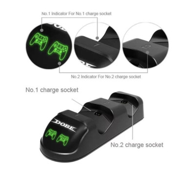 Зарядная станция Dobe PlayStation 4 для DualShock 4 Чёрная Зарядная станция Dobe PlayStation 4 для DualShock 4 Чёрная