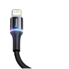Зарядка USB кабель BASEUS для синхронізації і зарядки iPhone Apple Lightning з led підсвічуванням 25 см Чорний