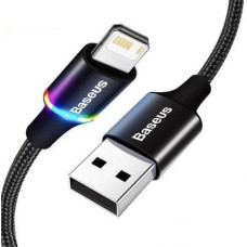 Кабель Lightning USB BASEUS для заряджання та синхронізації iPhone iPod iPad c підсвічуванням 25 см Чорний