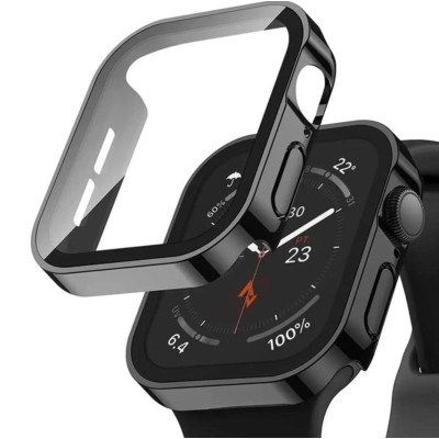 Защитный чехол со стеклом Choice для Apple Watch 45 мм Чёрный Защитный чехол со стеклом Choice для Apple Watch 45 мм Чёрный