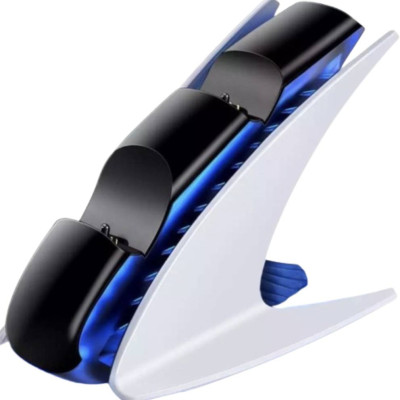 Зарядка для джойстика PS 5 Dobe для PlayStation 5 PS 5 DualSense на 2 геймпада с LED подсветкой P5V Белый