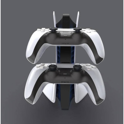 Зарядка для джойстика PS5 Dobe P5 DualSense на 2 геймпада с LED подсветкой P5V Светло-серый