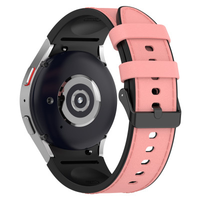 Ремінець шкіра-силікон BeWatch Samsung Galaxy Watch 4 / 5 / 6 20 мм Рожевий (1gw0103) Ремінець шкіра-силікон BeWatch Samsung Galaxy Watch 4 / 5 / 6 20 мм Рожевий (1gw0103)