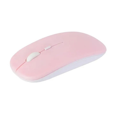 Мишка безшумна комп'ютерна Macaron Bluetooth Рожева