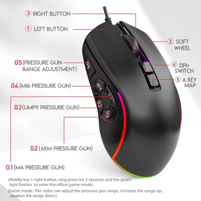 Игровая проводная мышь FMA X9 с RGB подсветкой Черный (2026205392) Игровая проводная мышь FMA X9 с RGB подсветкой Черный (2026205392)