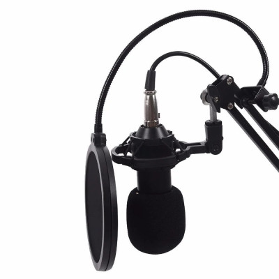 Конденсаторный микрофон студийный RIAS M-800 Pro-MIC со стойкой и ветрозащитой Black-Gold (4_00352) Конденсаторный микрофон студийный RIAS M-800 Pro-MIC со стойкой и ветрозащитой Black-Gold (4_00352)