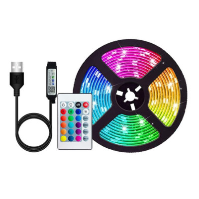 Світлодіодна стрічка RIAS 5050 LED RGB в бухті 5м різнобарвна 5V USB Bluetooth (4_00561) Світлодіодна стрічка RIAS 5050 LED RGB в бухті 5м різнобарвна 5V USB Bluetooth (4_00561)