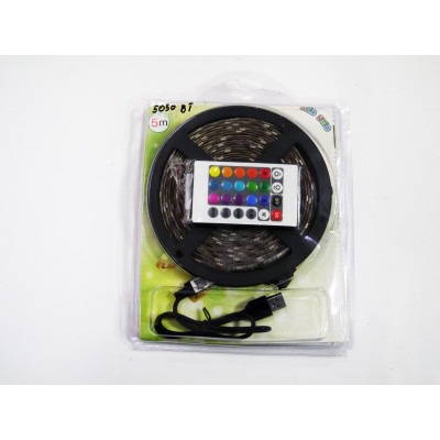 Світлодіодна стрічка RIAS 5050 LED RGB в бухті 5м різнобарвна 5V USB Bluetooth (4_00561) Світлодіодна стрічка RIAS 5050 LED RGB в бухті 5м різнобарвна 5V USB Bluetooth (4_00561)