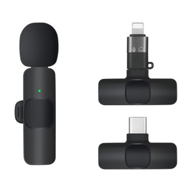 Беспроводной петличный микрофон RIAS K8 Type-C Lightning Black (3_04141) Беспроводной петличный микрофон RIAS K8 Type-C Lightning Black (3_04141)