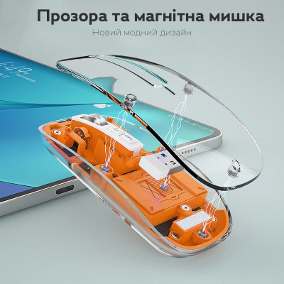 Миша бездротова оптична RIAS M133 Прозора (3_04443) Миша бездротова оптична RIAS M133 Прозора (3_04443)
