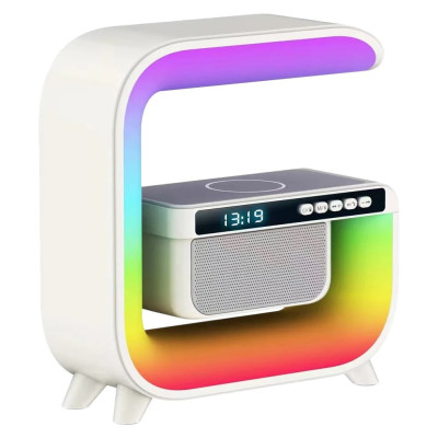 Настільна смарт лампа G-Smart Light HM-G3 RGB з бездротовою зарядкою та Bluetooth колонкою 15W White (3_04502) Настільна смарт лампа G-Smart Light HM-G3 RGB з бездротовою зарядкою та Bluetooth колонкою 15W White (3_04502)