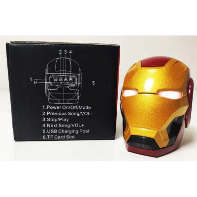Портативная беспроводная Bluetooth колонка OPT-TOP Iron Man micro-USB SD/microSD/TF Card Портативная беспроводная Bluetooth колонка OPT-TOP Iron Man micro-USB SD/microSD/TF Card
