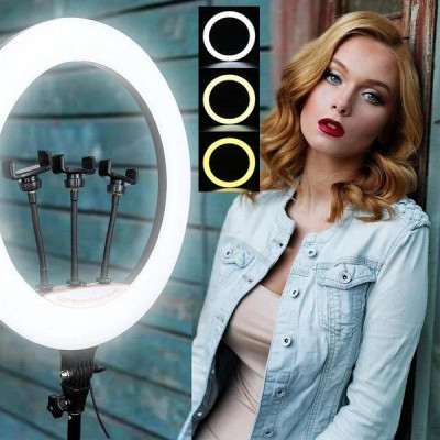 Лампа кільцева світлодіодна OPT-TOP Led-YQ-460B з 3 тримачами для телефону пультом 45 см (1756375330) Лампа кільцева світлодіодна OPT-TOP Led-YQ-460B з 3 тримачами для телефону пультом 45 см (1756375330)