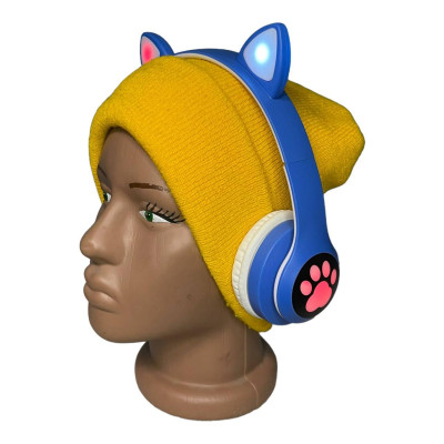 Бездротові навушники OPT-TOP cat ear vzv-23m з підсвічуванням + FM-радіо + MicroSD Bluetooth сині (1756375582) Бездротові навушники OPT-TOP cat ear vzv-23m з підсвічуванням + FM-радіо + MicroSD Bluetooth сині (1756375582)