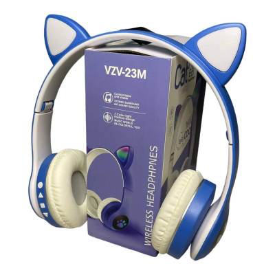 Бездротові навушники OPT-TOP cat ear vzv-23m з підсвічуванням + FM-радіо + MicroSD Bluetooth сині (1756375582) Бездротові навушники OPT-TOP cat ear vzv-23m з підсвічуванням + FM-радіо + MicroSD Bluetooth сині (1756375582)