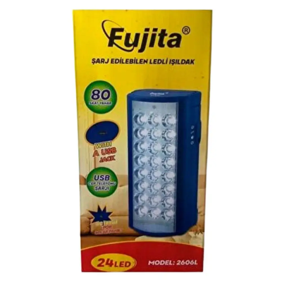 Ручний переносний ліхтар на акумуляторі USB ліхтар Fujita DL-2606 24 LED з павербанком синій (1756375638) Ручний переносний ліхтар на акумуляторі USB ліхтар Fujita DL-2606 24 LED з павербанком синій (1756375638)