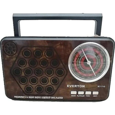 Портативный радиоприемник Everton RT-715 с фонариком Bluetooth FM USB SD (1756375710) Портативный радиоприемник Everton RT-715 с фонариком Bluetooth FM USB SD (1756375710)