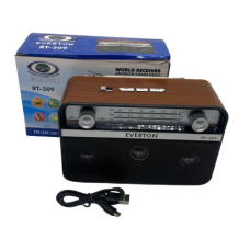 Портативний радіоприймач Everton RT-309 FM/AM/SW/Bluetooth/USB з ліхтариком (1756375714)