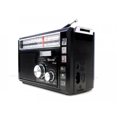 Радиоприемник на аккумуляторе Golon RX-382 FM/AM/SW с фонарем LED Черный (1756375728)