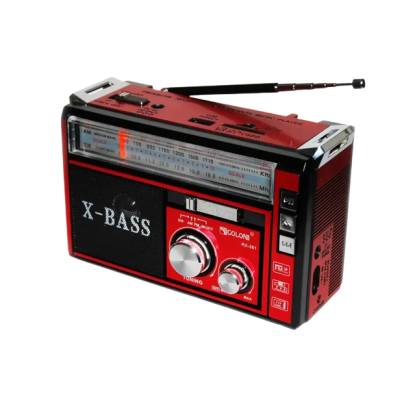 Радиоприемник аккумулятор/220/батарейки Golon RX-381/2 USB+SD с фонариком LED Красный (1756375736)