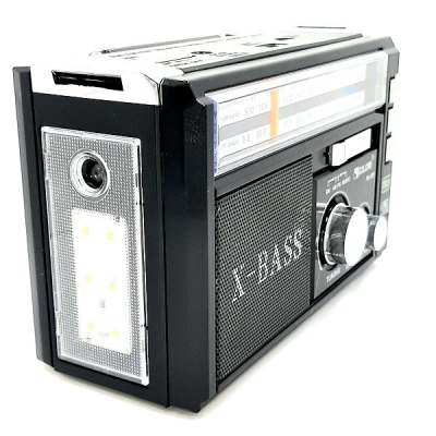 Портативный радиоприемник Golon RX-381/2 USB/SD с LED фонарем Черный (1756375737)
