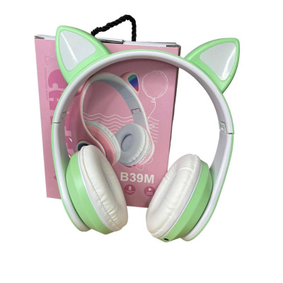 Наушники детские OPT-TOP Cat Ear В39М подсветка/FM-радио/MicroSD/Bluetooth мятный (1756375769)