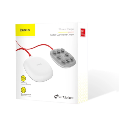 Беспроводная зарядка QI BASEUS Suction Cup WXXP-01 2 А 10Вт Белый (1797978951) Беспроводная зарядка QI BASEUS Suction Cup WXXP-01 2 А 10Вт Белый (1797978951)