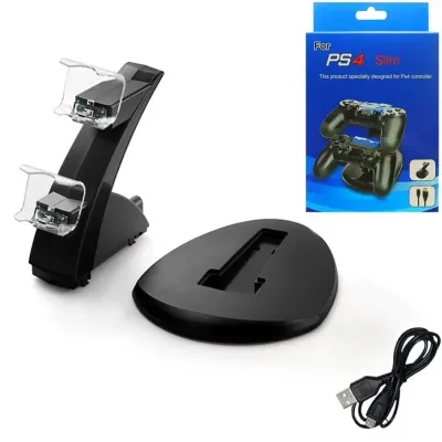 Зарядная док станция держатель для джойстиков PS ps4 Slim Pro с вертикальной двойной подставкой (2090045146) Зарядная док станция держатель для джойстиков PS ps4 Slim Pro с вертикальной двойной подставкой (2090045146)