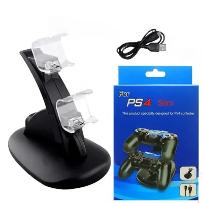 Зарядная док станция держатель для джойстиков PS ps4 Slim Pro с вертикальной двойной подставкой (2090045146) Зарядная док станция держатель для джойстиков PS ps4 Slim Pro с вертикальной двойной подставкой (2090045146)