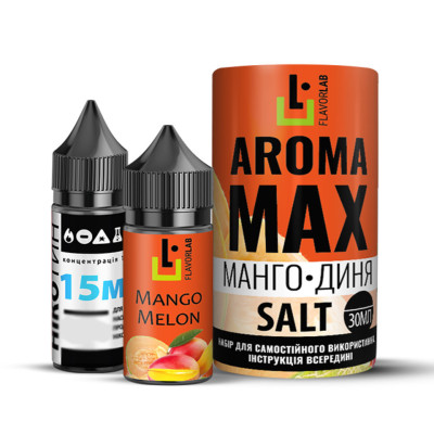 Набор для самозамеса солевой жидкости для вейпа Flavorlab Aroma MAX 30 мл Манго-Дыня 0-50 мг (15362-hbr)