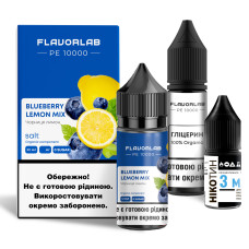 Набор для самозамеса солевой жидкости для вейпа Flavorlab PE 10000 30 мл 0-50 мг Blueberry Lemon Mix (15373-hbr)