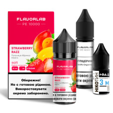Набор для самозамеса солевой жидкости для вейпа Flavorlab PE 10000 30 мл 0-50 мг Strawberry Razz (15379-hbr)