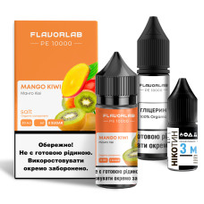 Набор для самозамеса солевой жидкости для вейпа Flavorlab PE 10000 30 мл 0-50 мг Mango Kiwi Манго Киви (15381-hbr)