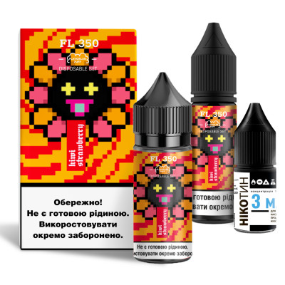 Набор для самозамеса солевой жидкости для вейпа Flavorlab FL350 30 мл 0-50 мг Kiwi Strawberry Киви Клубника (15398-hbr)
