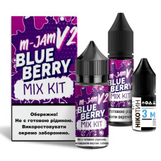 Набор для самозамеса солевой жидкости для вейпа Flavorlab M-Jam V2 30 мл 0-50 мг Blueberry Черника (15420-hbr)