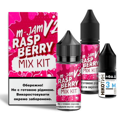 Набор для самозамеса солевой жидкости для вейпа Flavorlab M-Jam V2 30 мл 0-50 мг Raspberry Малина (15423-hbr)