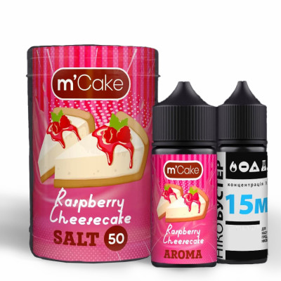 Набор для самозамеса солевой жидкости для вейпа Flavorlab M-Cake 30 мл 0-50 мг Raspberry Cheesecake (15430-hbr)