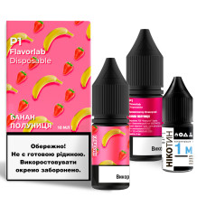 Набор для самозамеса солевой жидкости для вейпа Flavorlab P1 10 мл 0-50 мг Banana Strawberry Банан Клубника (15434-hbr)