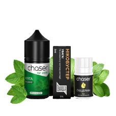 Набор компонентов заправки для самозамеса на солевом никотине CHASER For Pods 30 мл Мята 0-50 мг (15626-hbr)