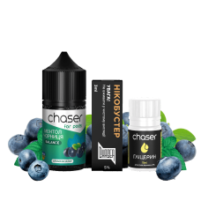 Набор компонентов заправки для самозамеса на солевом никотине CHASER BALANCE 30 мл Черника Ментол 0-50 мг