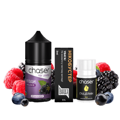 Набор компонентов заправки для самозамеса на солевом никотине CHASER For Pods BALANCE NEW 30 мл 0-50 мг (15633-hbr)