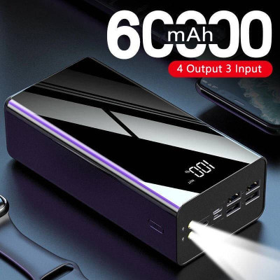 Повербанк с экраном и фонариком Smart 60000 mAh 115 Black (15341-hbr) Повербанк с экраном и фонариком Smart 60000 mAh 115 Black (15341-hbr)