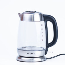 Электрочайник стеклянный Sokany SK-SH-1069 дисковый 2л сталь (SKSH1069)