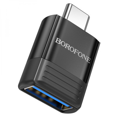 Перехідник OTG Borofone BV18 Type-C male to USB female USB3.0 Чорний