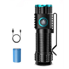 Фонарь ручной аккумуляторный с прищепкой Rablex RB901 Li-ion 16340 Zoom Type-C 1000 Lumens