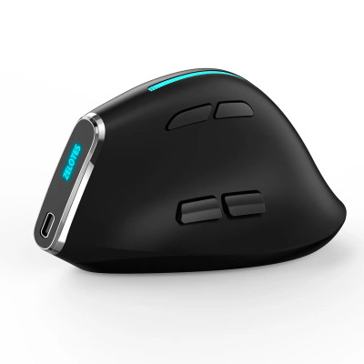 Вертикальная мышь беспроводная Zelotes F-36 с аккумулятором и RGB подсветкой 2,4G+Bluetooth Black Вертикальная мышь беспроводная Zelotes F-36 с аккумулятором и RGB подсветкой 2,4G+Bluetooth Black