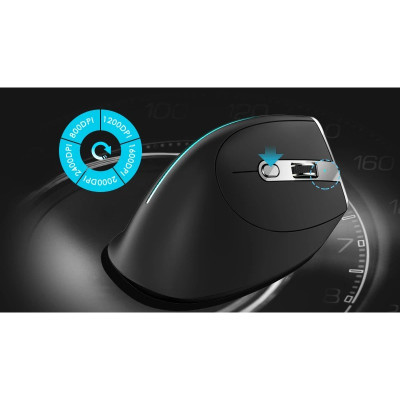 Вертикальная мышь беспроводная Zelotes F-36 с аккумулятором и RGB подсветкой 2,4G+Bluetooth Black Вертикальная мышь беспроводная Zelotes F-36 с аккумулятором и RGB подсветкой 2,4G+Bluetooth Black